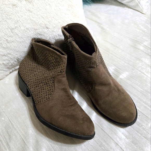 Mossimo Supply Co. Shoes - Studded Brown Ankle Boots By Mossimo Size 7 1/2 Lightly Worn.